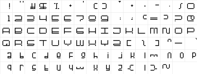 FULLERBTMP Regular  glyph index