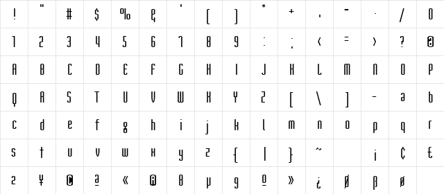 Nord Regular  glyph index