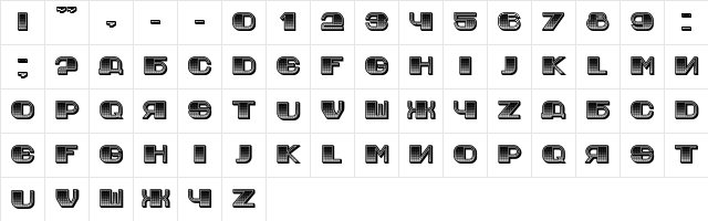 Jurij Gradient Regular  glyph index