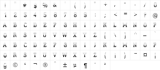 a_CityNovaTitulB&WLt Regular  glyph index