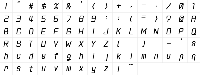 ChildishAL Regular  glyph index