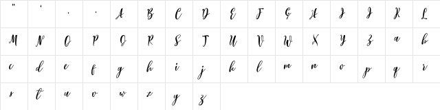 Lovelyou free Regular  glyph index