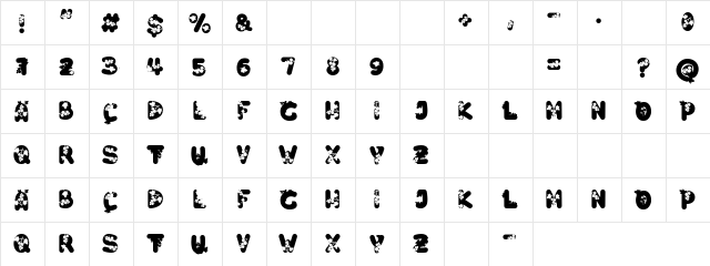 Grape Regular  glyph index