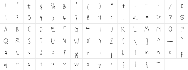 CK Tall Type Regular  glyph index