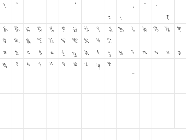 Nixon Hollow Lefty Regular  glyph index