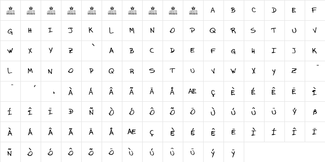 HOUSE QUEEN Regular  glyph index