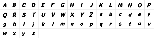 Christopher Done Italic Christopher Done Italic  glyph index