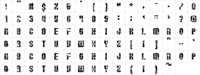Resistance Regular  glyph index