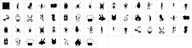 WebTubbies Regular  glyph index