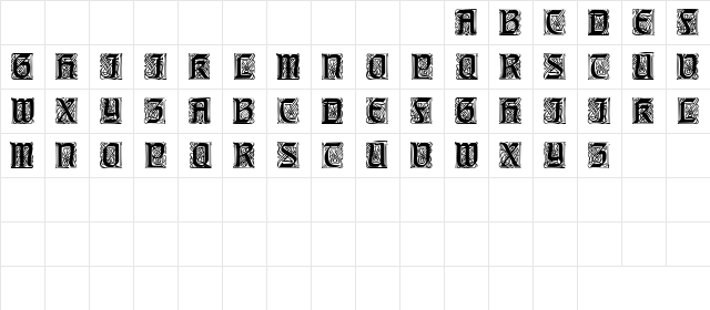 KapitalSSK Regular  glyph index