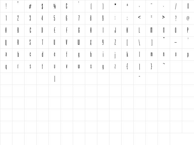 CanialleSSK Regular  glyph index