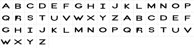 PSSezame Ex Regular  glyph index