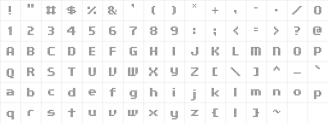 Fairfax Four Regular  glyph index