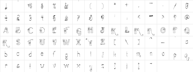 PC February Regular  glyph index