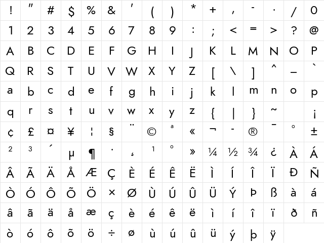 Renner* Book  glyph index