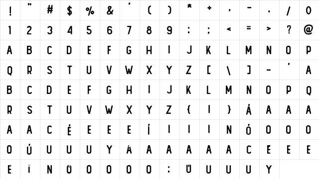 GRAHM Sans Rough Regular  glyph index
