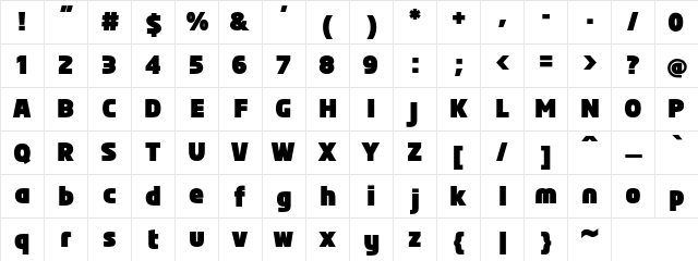 FatBoy Ultra  glyph index