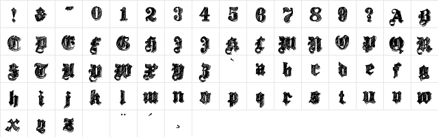 Twenty12 Regular  glyph index