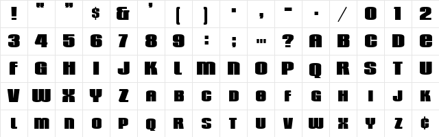 2 Banner Heavy DNA Regular  glyph index