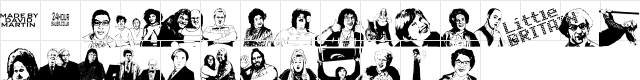 Little Britain Regular  glyph index