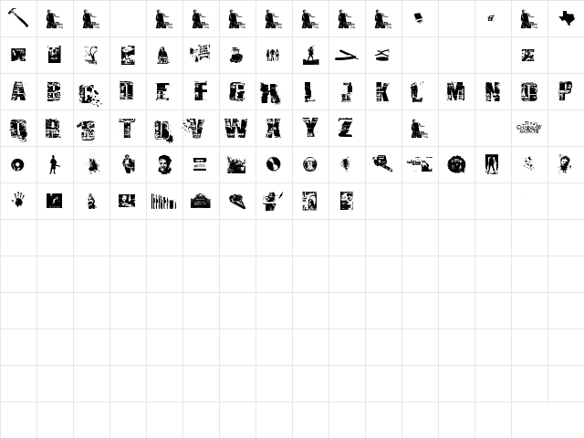 Survival Horror Regular  glyph index
