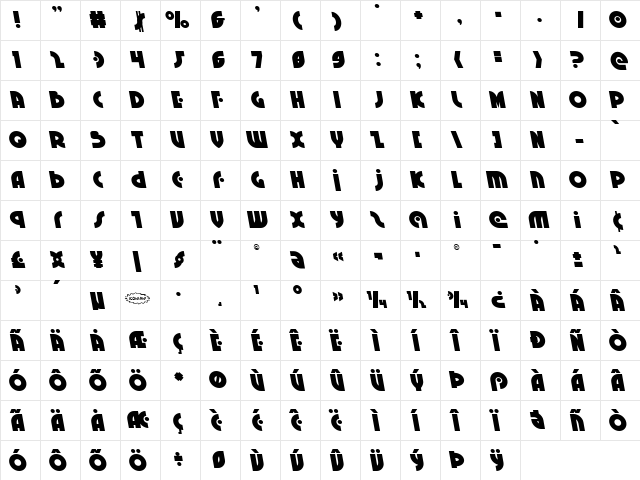 Neuralnomicon Leftalic Italic  glyph index