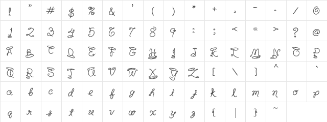 LD Lariat Regular  glyph index