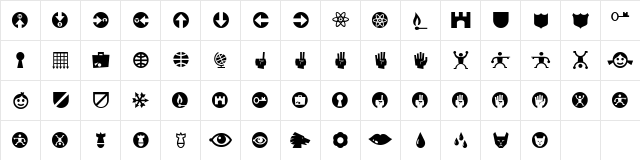 RiansDingbats Two Regular  glyph index