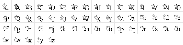 KG SNOWANGEL Regular  glyph index