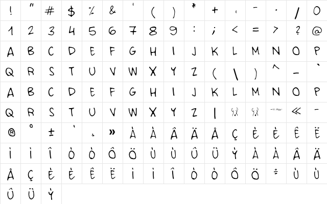 CZINEGE Regular  glyph index
