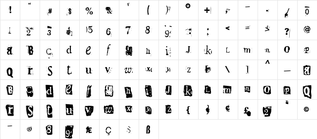 Bighouse Medium  glyph index