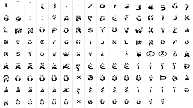 FZ WACKY 27 EX Normal  glyph index