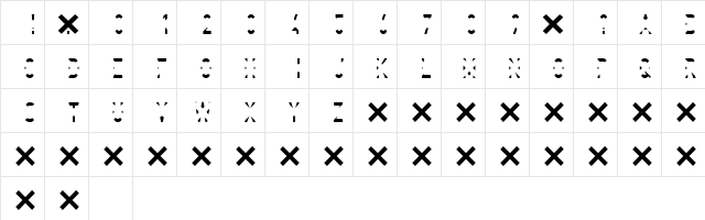 Deleted Regular  glyph index
