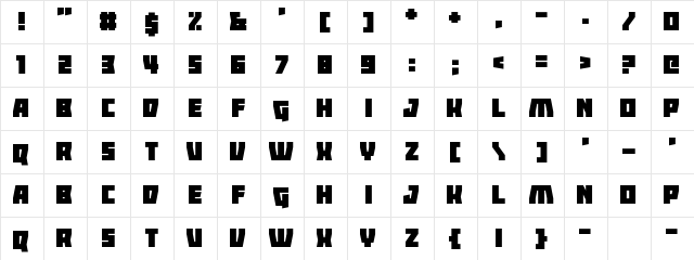Ladders Regular  glyph index