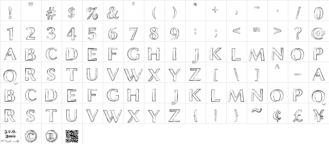 Chalk Line Outline  glyph index