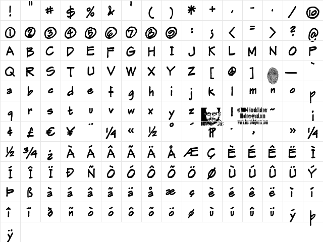 Frank the ArchitectAlt Bold Regular  glyph index