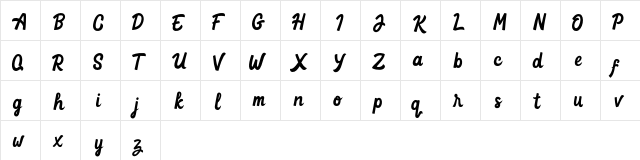 Goteru FREE Regular  glyph index