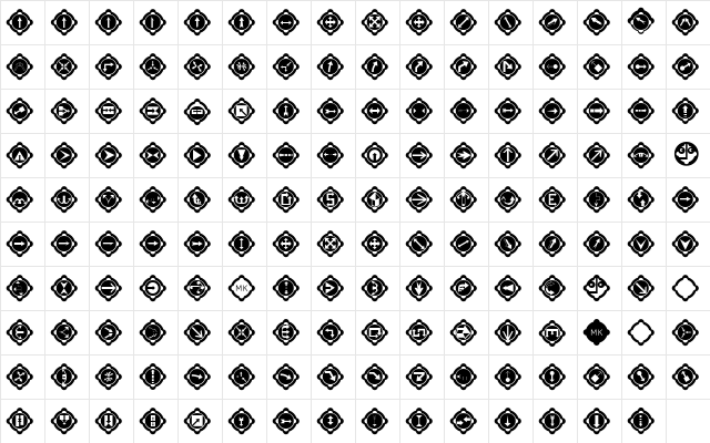 FourEarsArrows Regular  glyph index