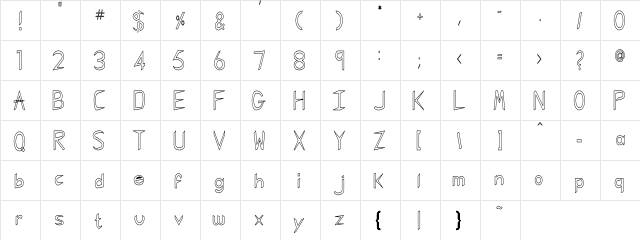 CharlieChanHC Regular  glyph index