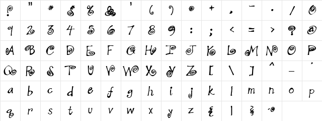 LD Hypnosis Regular  glyph index