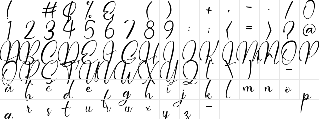 Dollie Demo Regular  glyph index