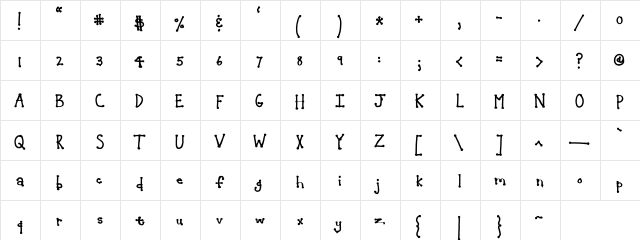 JeanSunHo Bold  glyph index