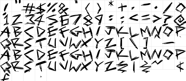 Serial Killers Regular  glyph index