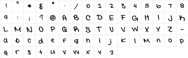 Interconnected Demo Bold  glyph index