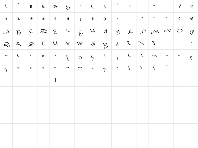 Sahara-Normal Wd Lefti Regular  glyph index