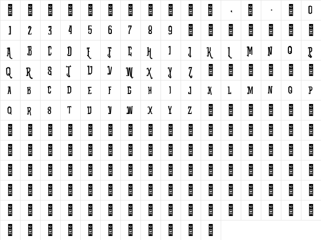 WOLFA Regular  glyph index