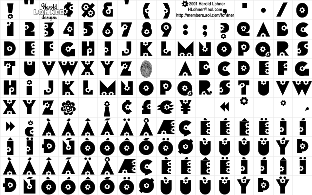 Flores Regular  glyph index