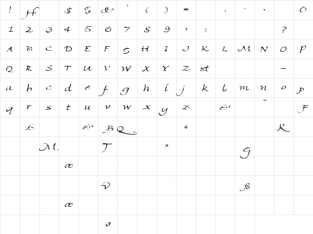 Flotsam 1 Regular  glyph index