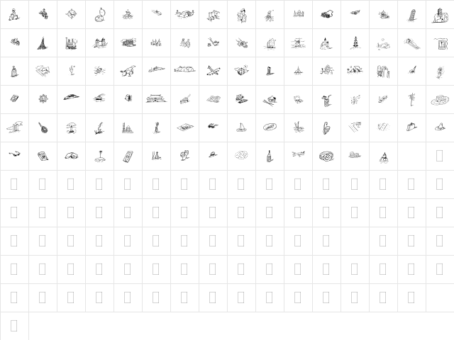 DF Journeys Regular  glyph index