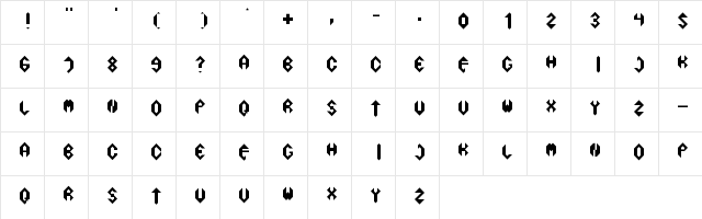Jolly Joker Regular  glyph index